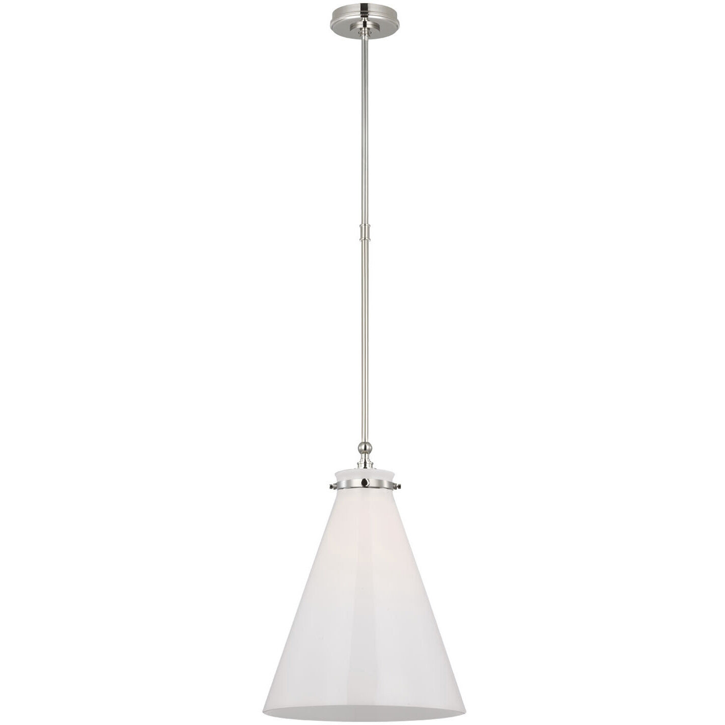 Chapman & Myers Parkington LED 15.25 inch Polished Nickel Conical Pendant Ceiling Light