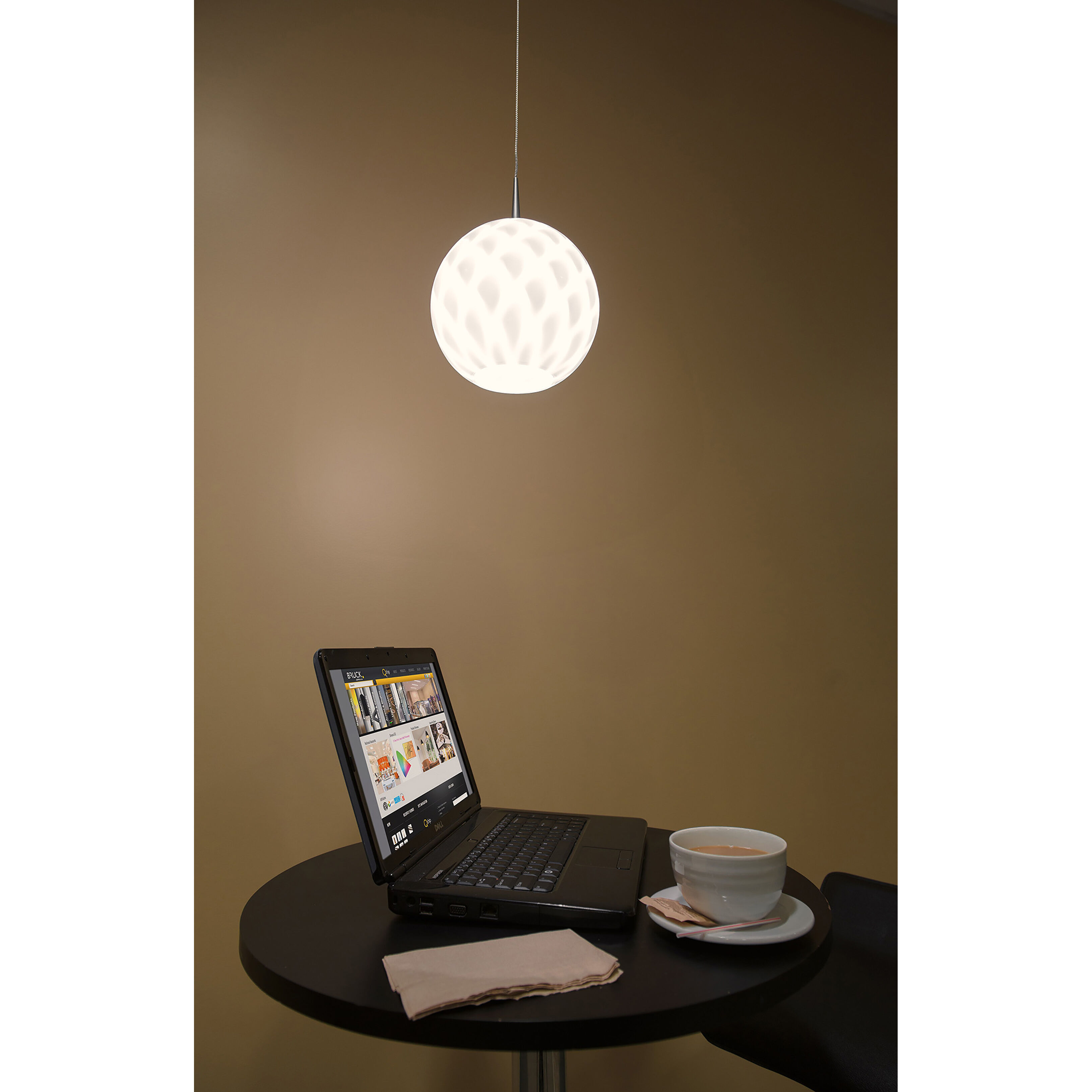 Sirena 1 Light 7.9 inch Matte Chrome Pendant Ceiling Light in White Glass