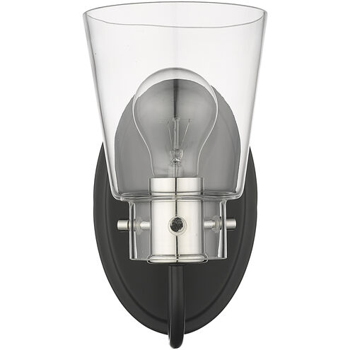 Bristow 1 Light 5 inch Matte Black and Polished Nickel Vanity Light Wall Light