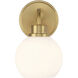 Contemporary 1 Light 6 inch Natural Brass Wall Sconce Wall Light