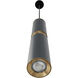 Cicada LED 3 inch Knurled Light Grey with Brass Pendant Ceiling Light