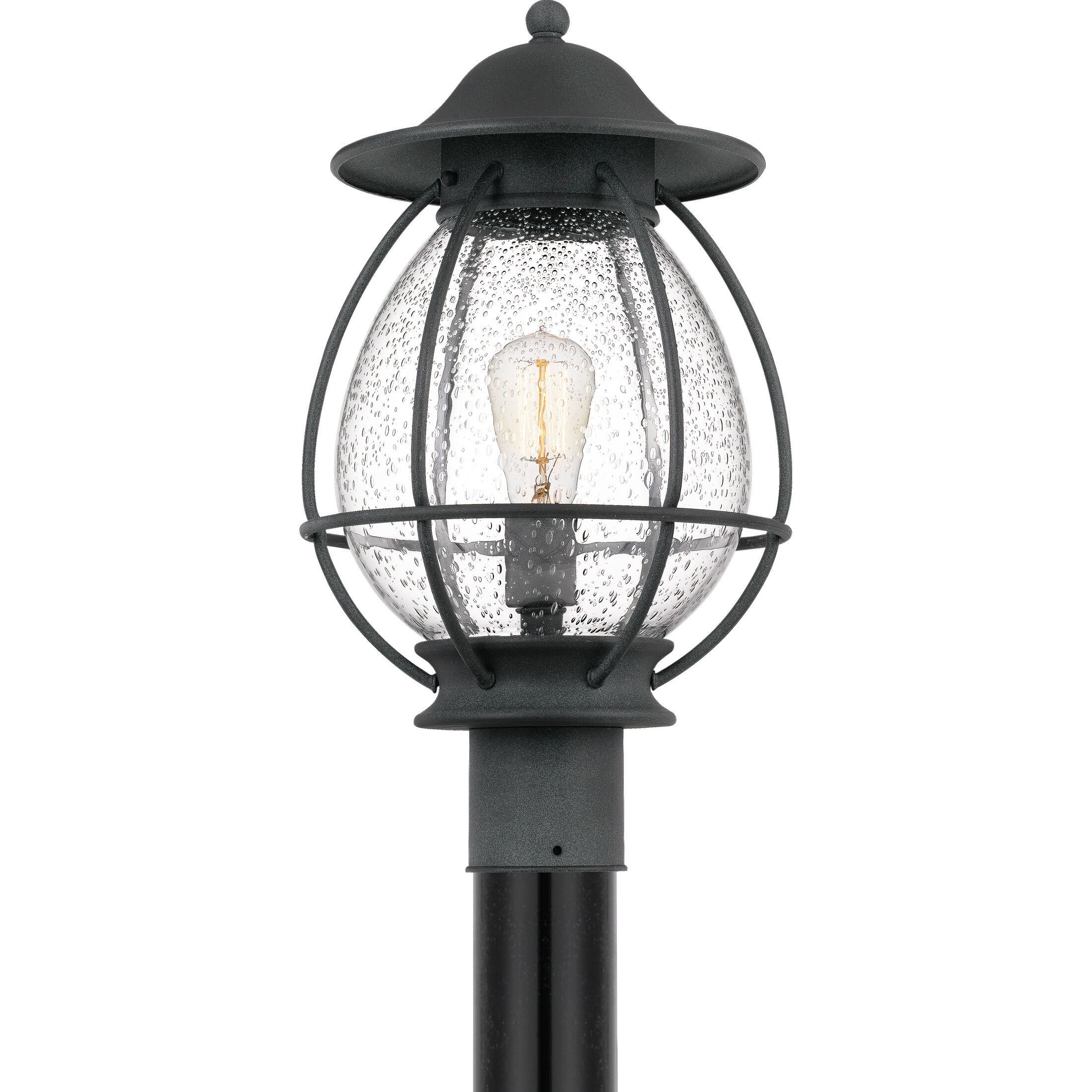 Boston 1 Light 18.75 inch Mottled Black Outdoor Post Lantern
