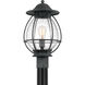 Boston 1 Light 18.75 inch Mottled Black Outdoor Post Lantern