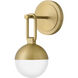 Bowie 1 Light 7.75 inch Lacquered Brass Bath Sconce Wall Light