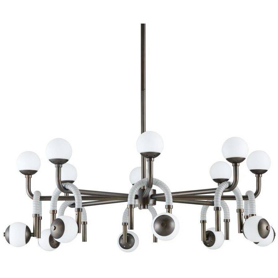 Hollins 8 Light 33 inch English Bronze and Anchor Grey Chandelier Ceiling Light