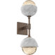 Cabochon LED 7.7 inch Burnished Bronze with White Marble Sconce Wall Light in Amber, 2700K LED