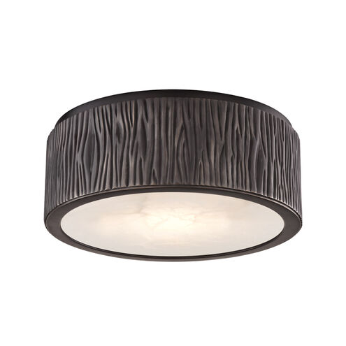 Crispin LED 9.5 inch Old Bronze Flush Mount Ceiling Light, Spanish Alabaster, Small