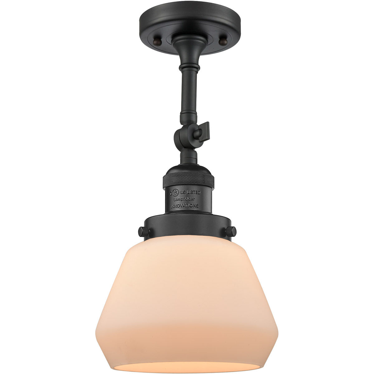 Franklin Restoration Fulton LED 7 inch Matte Black Sconce Wall Light in Matte White Glass, Franklin Restoration