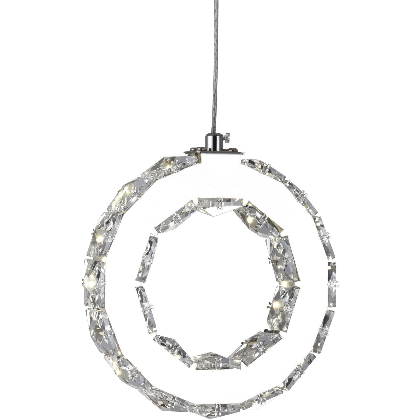 Ring LED 20 inch Chrome Multi Light Pendant Ceiling Light