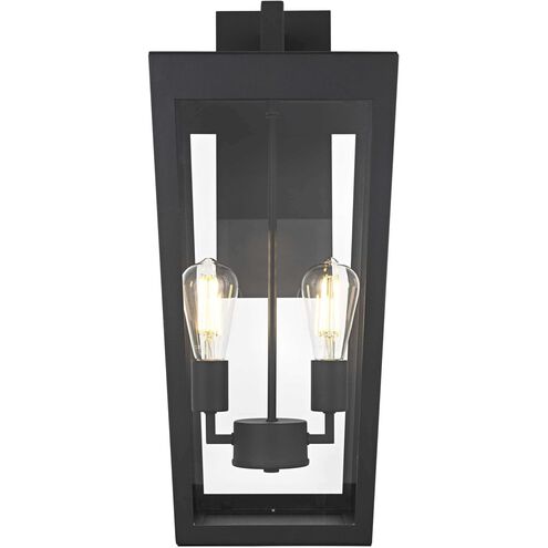 William 2 Light 24 inch Black Outdoor Wall Sconce
