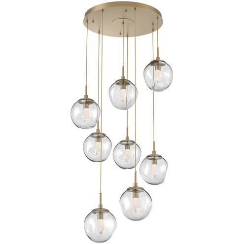 Aster LED LED Gilded Brass Chandelier Ceiling Light, Round Multi-Port