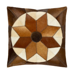 Harshaw 18 X 18 inch Beige/Camel/Dark Brown Pillow Cover