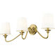 Gianna 3 Light 32 inch Modern Gold Wall Sconce Wall Light