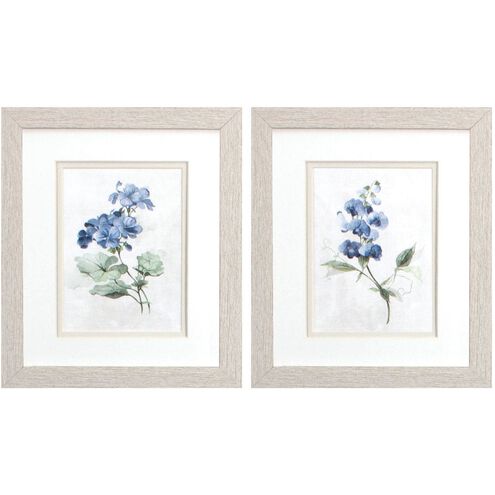 Florals Collection Blue Framed Art