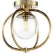 Piltz 1 Light 14.5 inch Satin Brass Semi Flush Ceiling Light