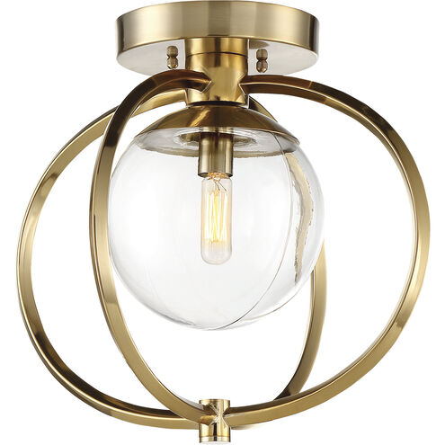 Piltz 1 Light 14.5 inch Satin Brass Semi Flush Ceiling Light