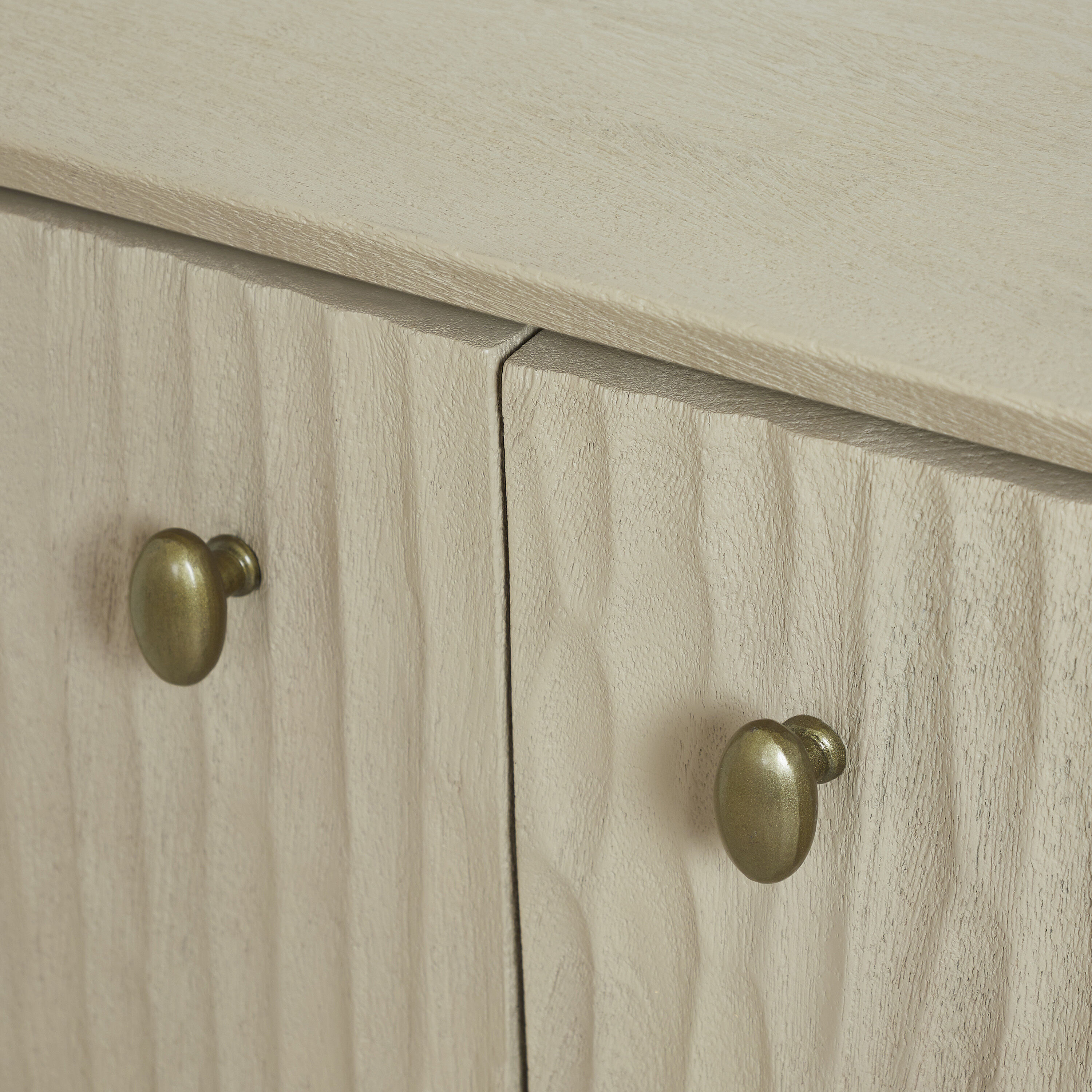 Aida Light Brown and Antique Brass Cabinet