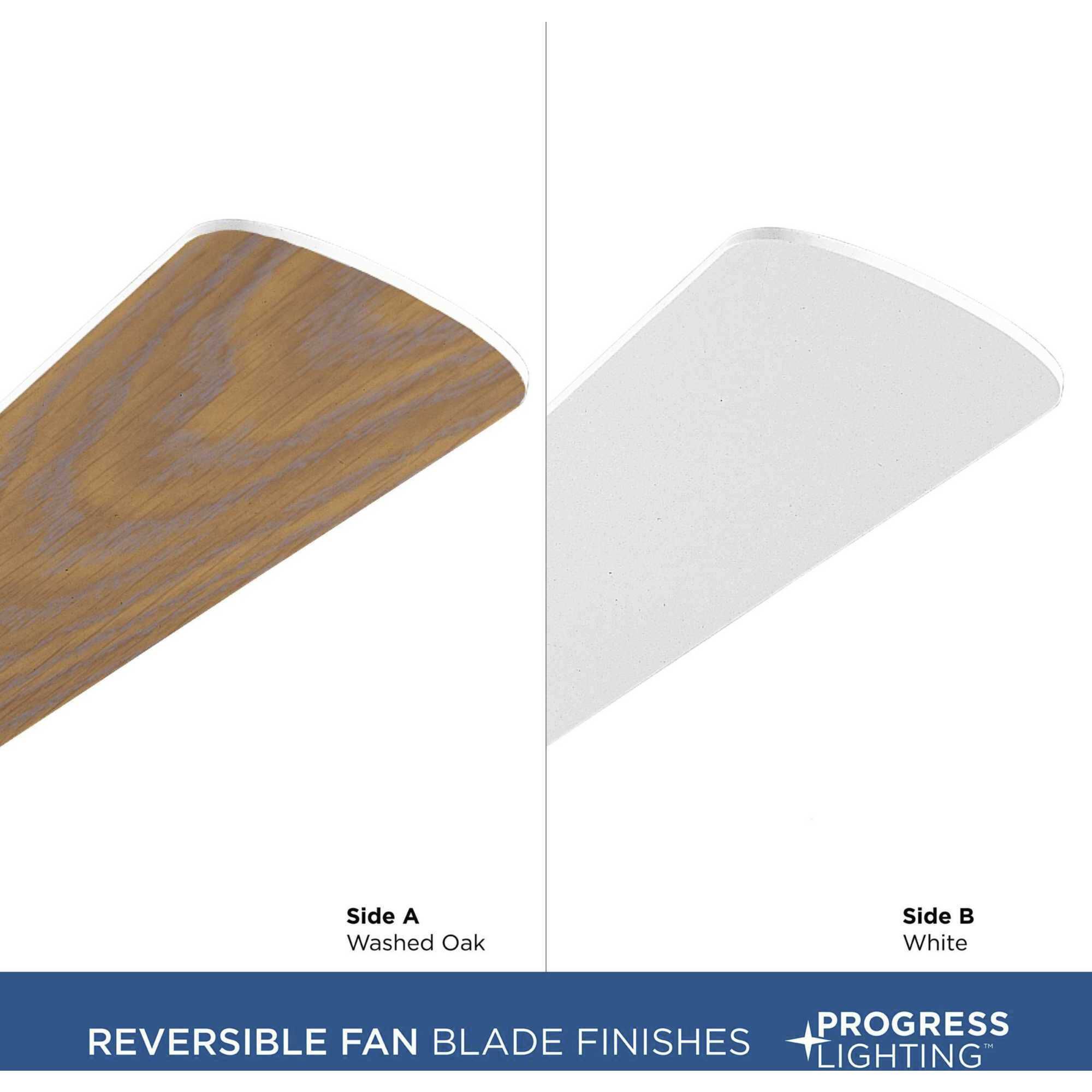 AirPro 52 inch White with Washed Oak/White Blades Ceiling Fan in White/Washed Oak