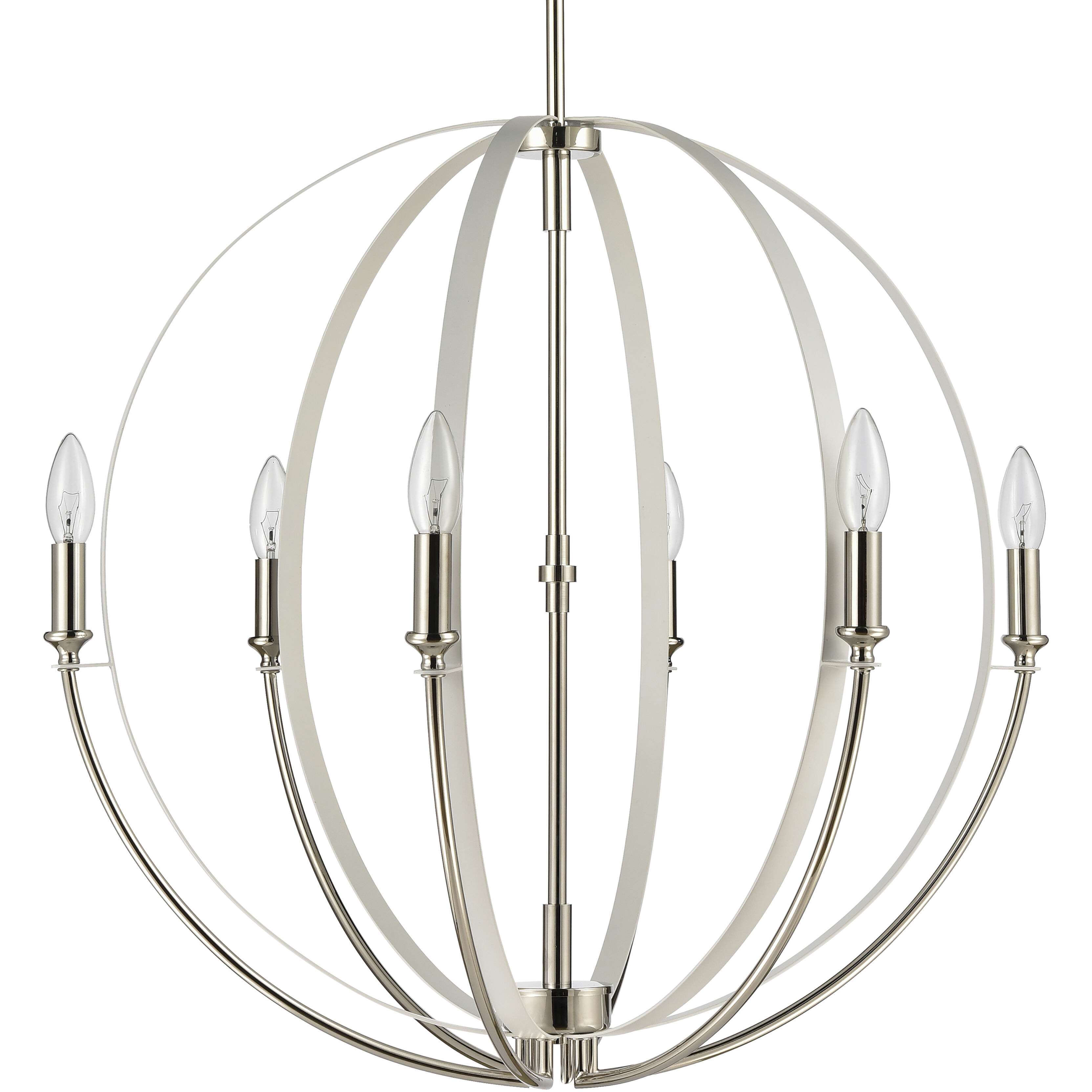 Rotunde 6 Light 26 inch Matte White Chandelier Ceiling Light