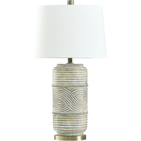 George 31 inch 100.00 watt Light Beige and Shallows Gold Table Lamp Portable Light
