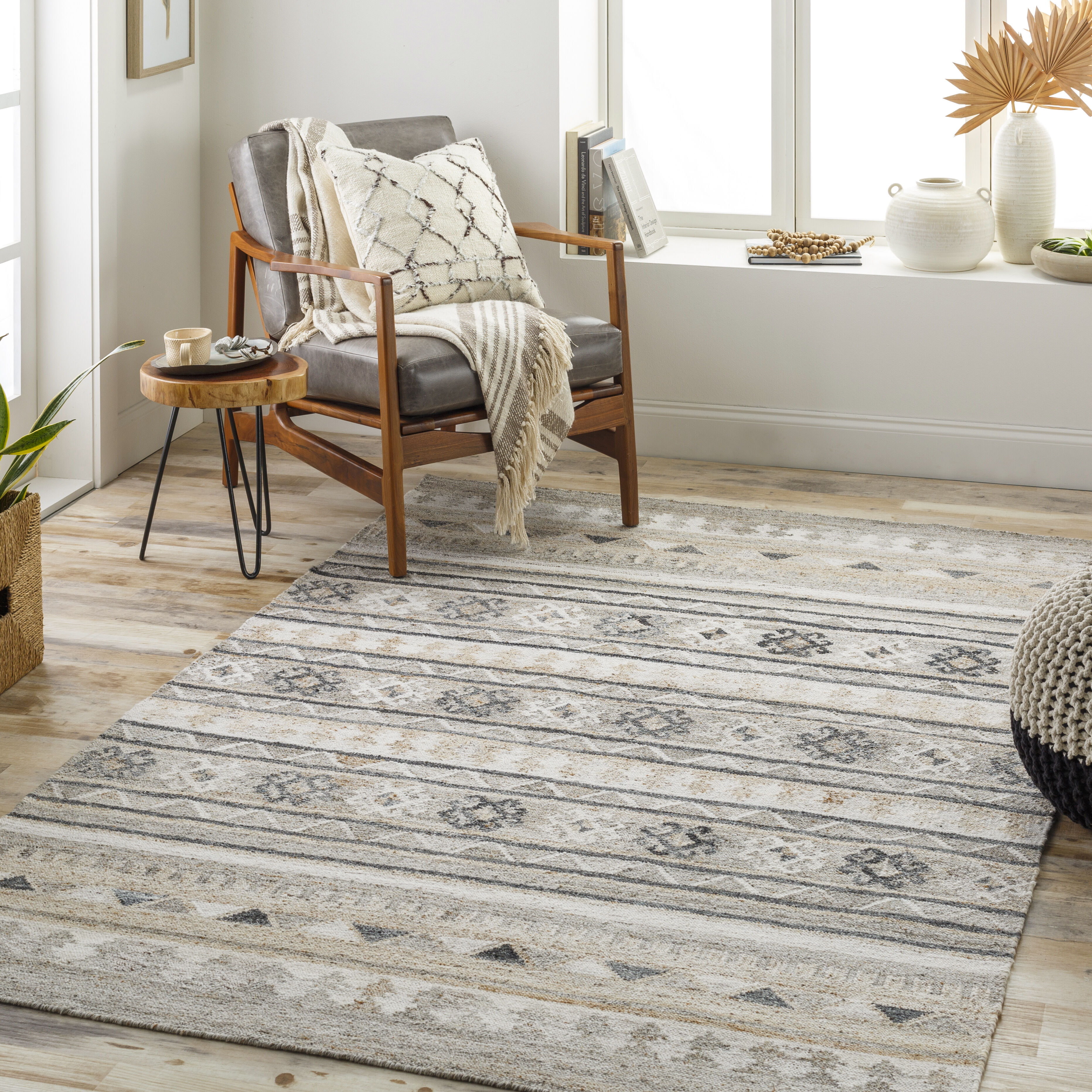 Alyssa 36 X 24 inch Light Grey Rug, Rectangle