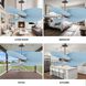 Atlas Alessandra TROPICAL - LK 48 inch Brushed Nickel with Light Blue Blades Ceiling Fan