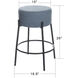 Soloist 26 inch Black and Sky Blue Counter Stool