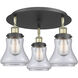 Bellmont 3 Light 17.75 inch Black Antique Brass Flush Mount Ceiling Light in Clear