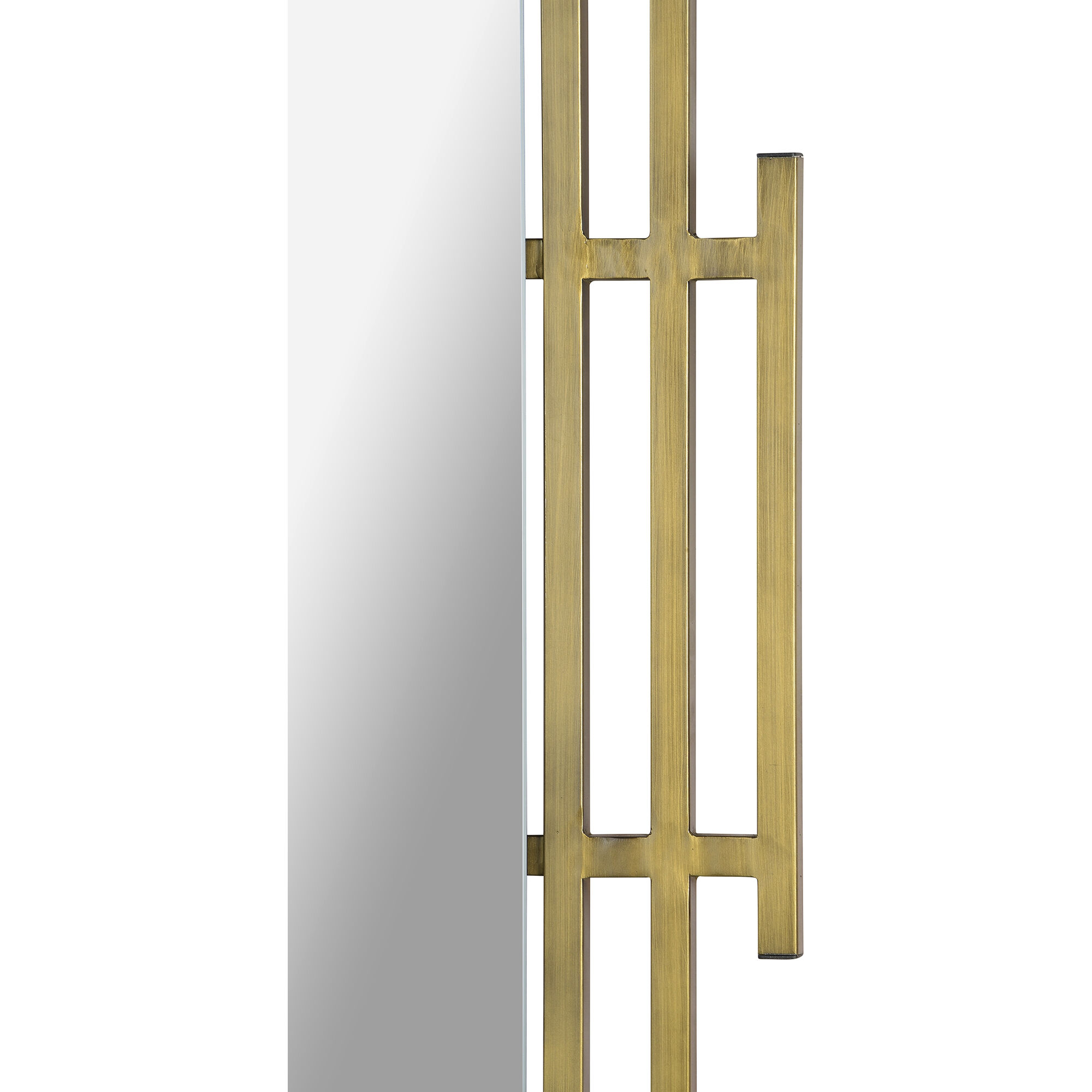 Abi 53.25 X 30 inch Antique Brass Wall Mirror