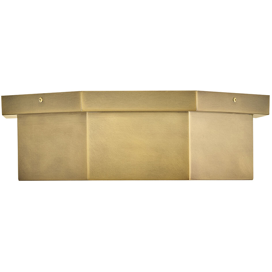 Facet 3 Light 17.5 inch Heritage Brass Flush Mount Ceiling Light