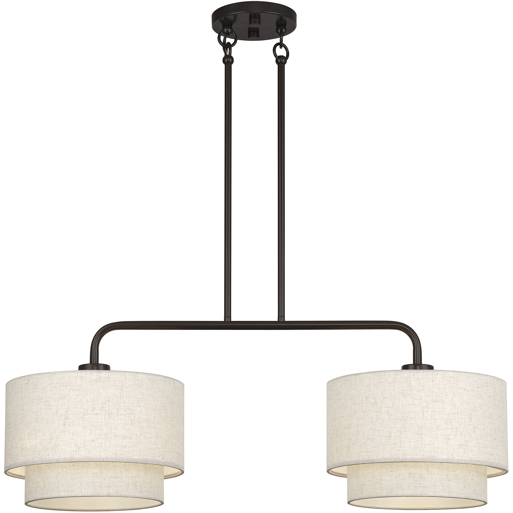 Manorwood 2 Light 34 inch English Bronze Linear Chandelier Ceiling Light, Large