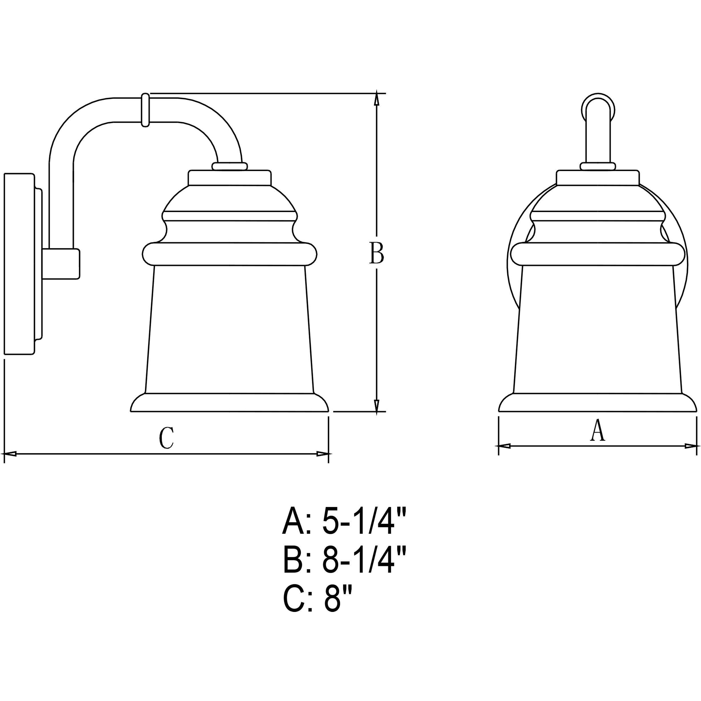 Toledo LED 8 inch Matte Black Bathroom Light Wall Light