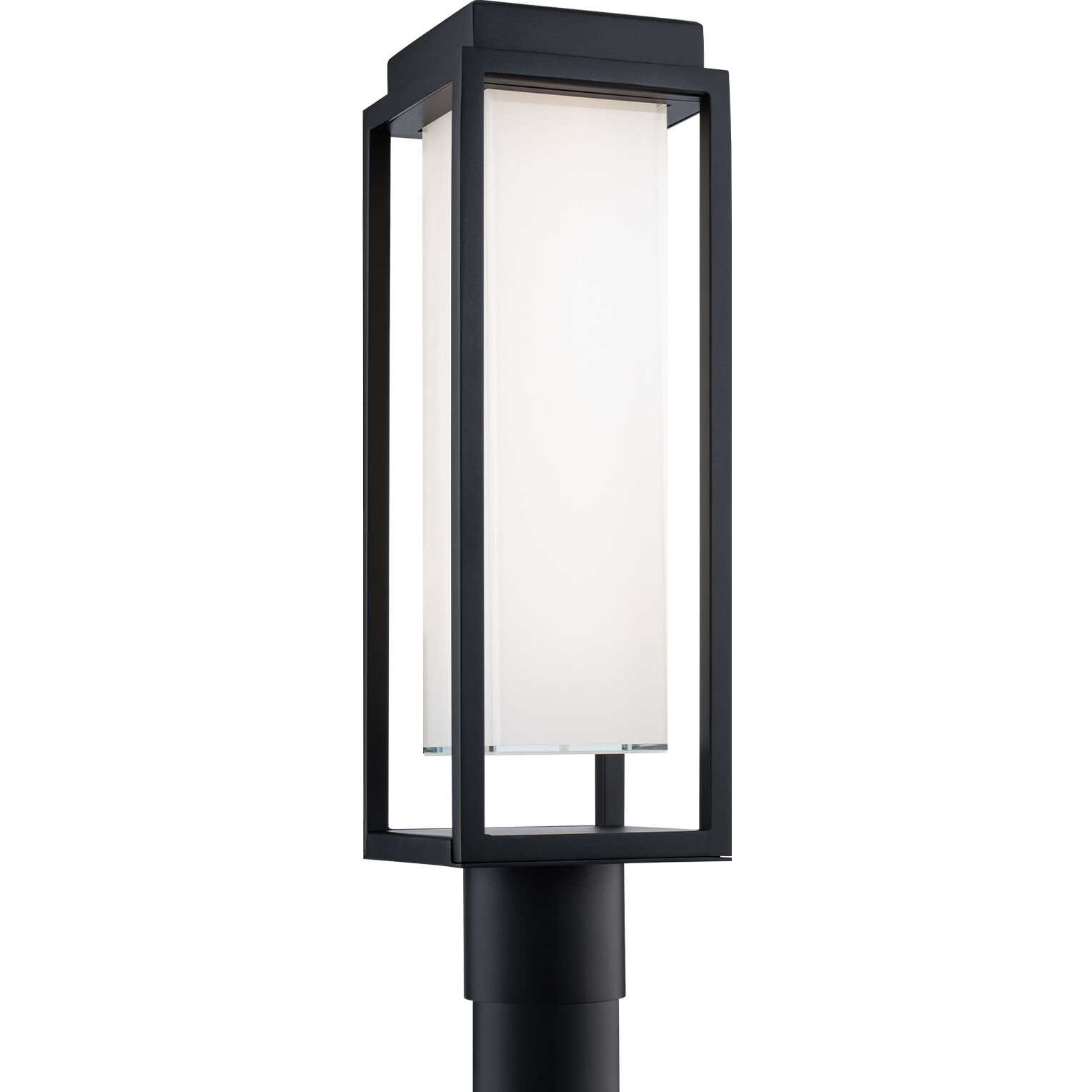 Framed LED 20 inch Black Outdoor Post Lighting
