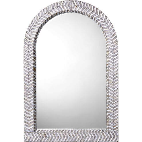 Beverly 36 X 24 inch Mixed Grey and White Mother of Pearl Wall Mirror