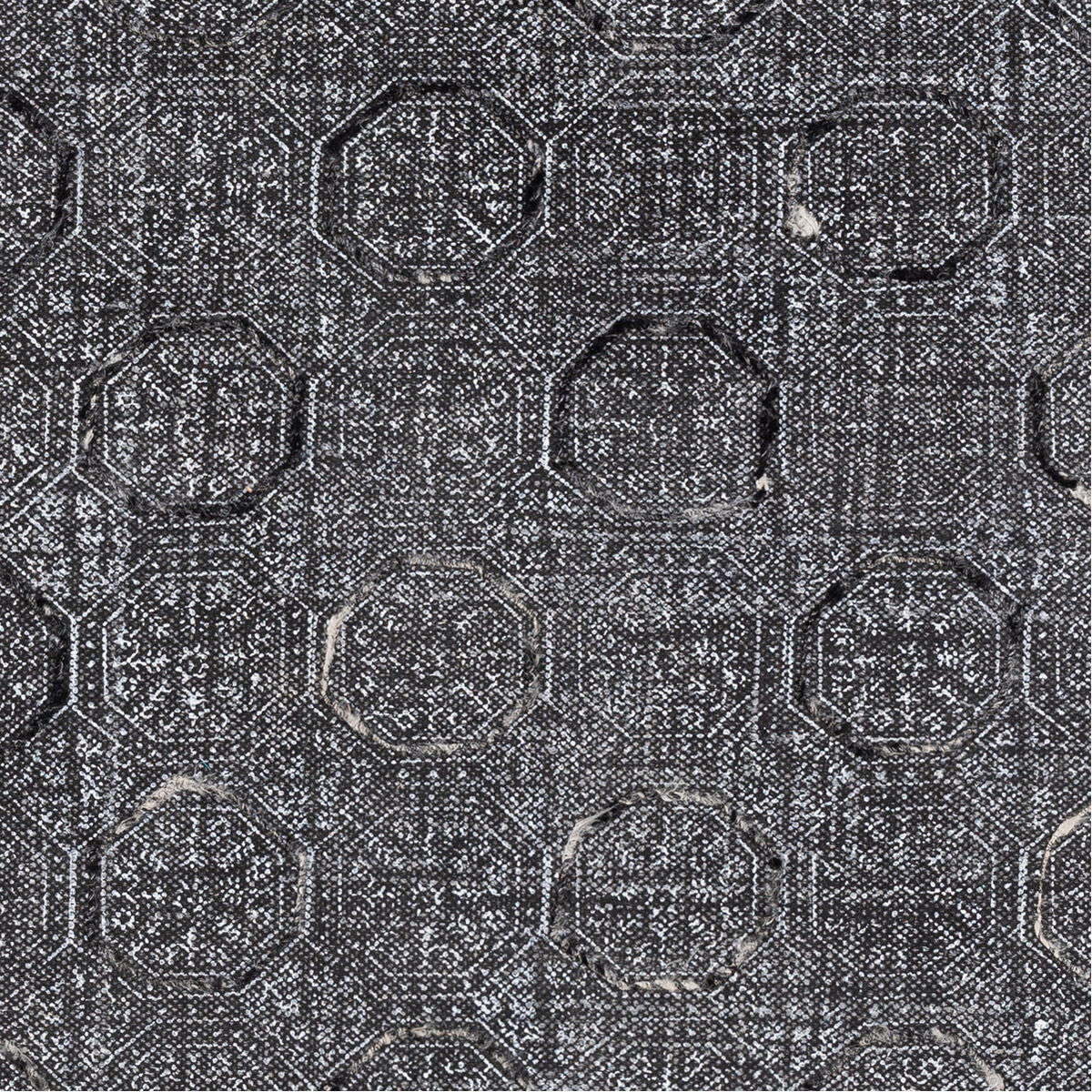 Rajasthan 72 X 72 inch Black/White/Charcoal/Cream Rugs, Round