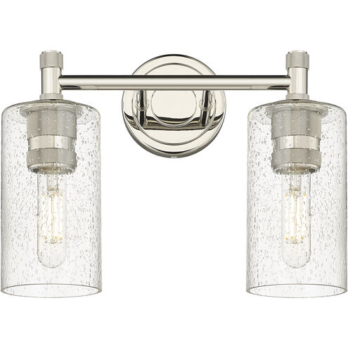 Downtown Urban Crown Point 2 Light 13.88 inch Polished Nickel Bath Vanity Light Wall Light in Seedy