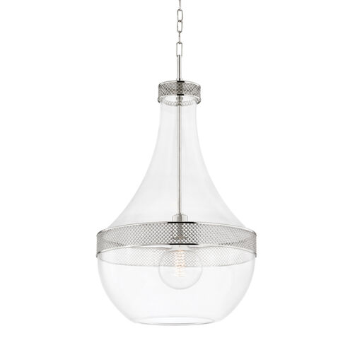 Hagen 1 Light 17.5 inch Polished Nickel Pendant Ceiling Light