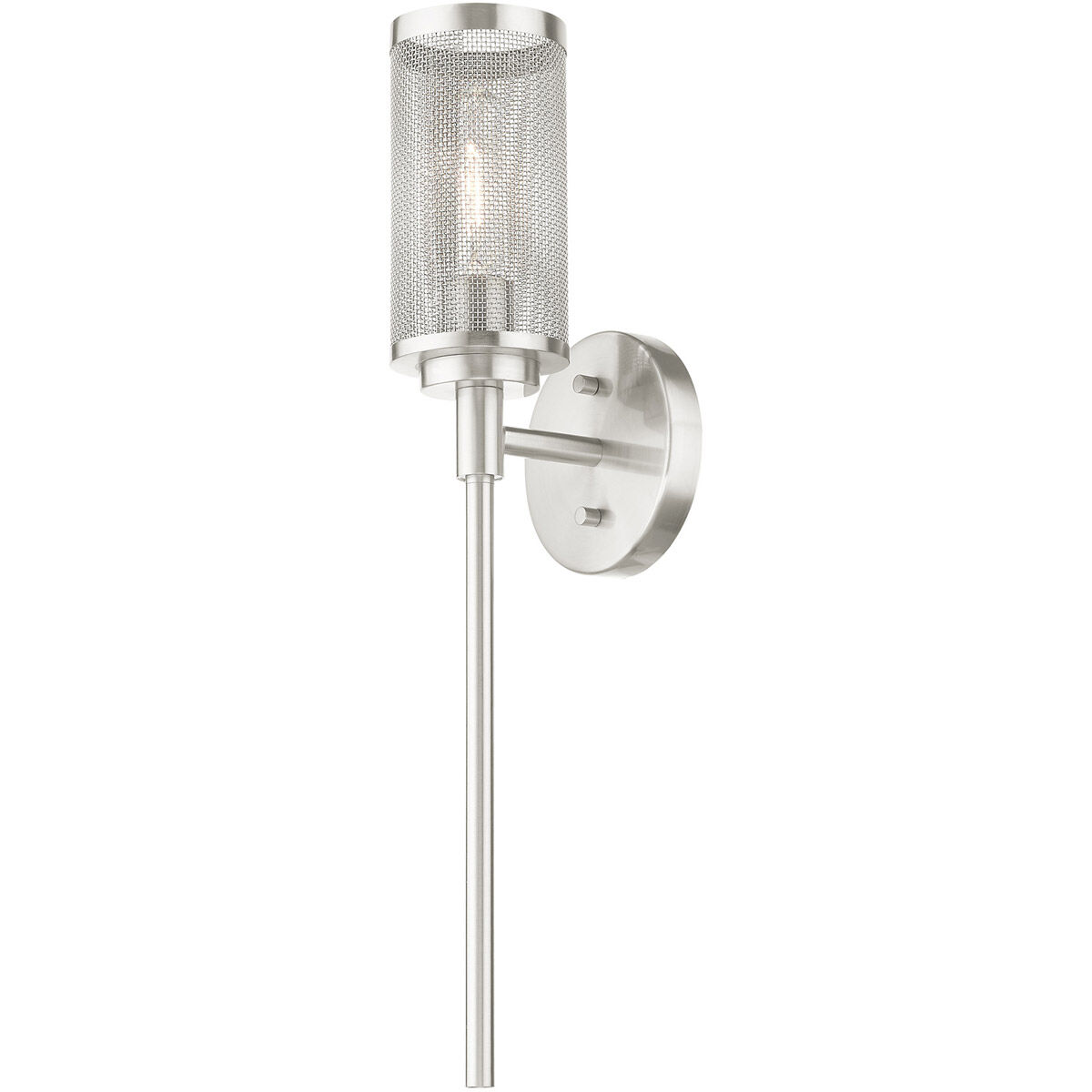 Industro 1 Light 5 inch Brushed Nickel Sconce Wall Light