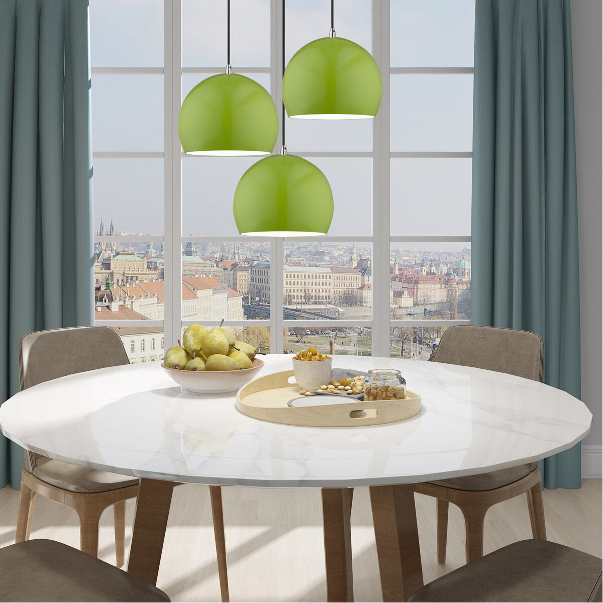 Allison 1 Light 10 inch Shiny Apple Green Mini Pendant Ceiling Light