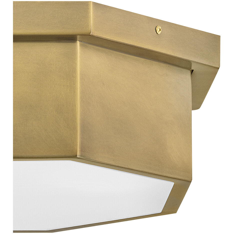 Facet 3 Light 17.5 inch Heritage Brass Flush Mount Ceiling Light
