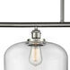 Ballston X-Large Bell LED 48 inch Brushed Satin Nickel Island Light Ceiling Light in Clear Glass, Ballston