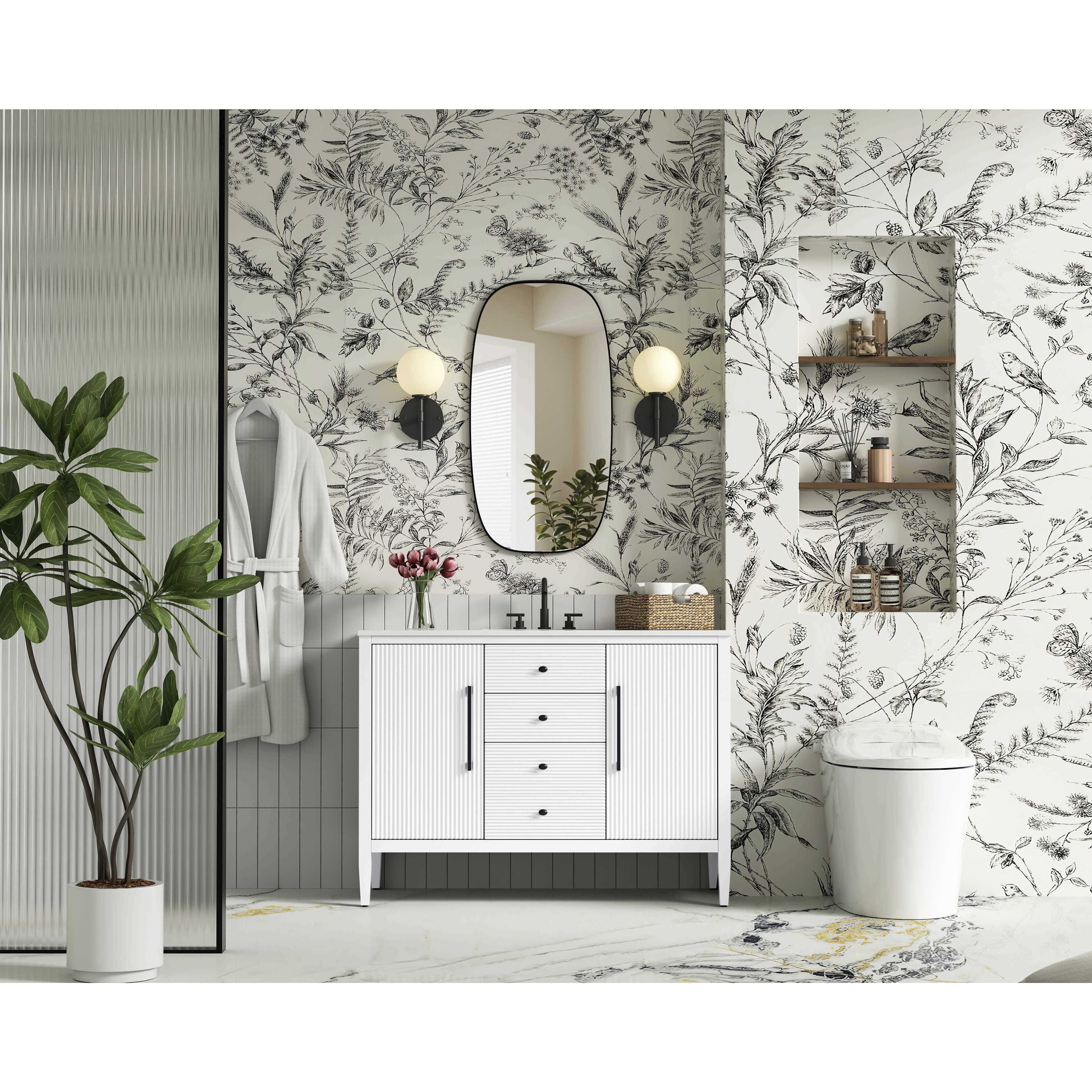 Blakely 48 X 34 inch White Bathroom Vanity Cabinet