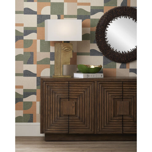 Thebes 30 inch 100 watt Antique Brass Table Lamp Portable Light