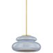 Pia 1 Light 16 inch Aged Brass and Ceramic Chateau Crackle Pendant Ceiling Light