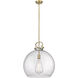 Downtown Urban Newton Sphere 1 Light 18 inch Brushed Brass Pendant Ceiling Light in Seedy