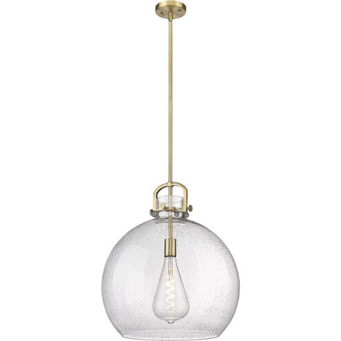 Downtown Urban Newton Sphere 1 Light 18 inch Brushed Brass Pendant Ceiling Light in Seedy