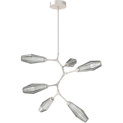 Aalto LED 38.8 inch Beige Silver Chandelier Ceiling Light in Optic Rib Smoke, Metallic Beige Silver, 2700K LED, Modern Vine