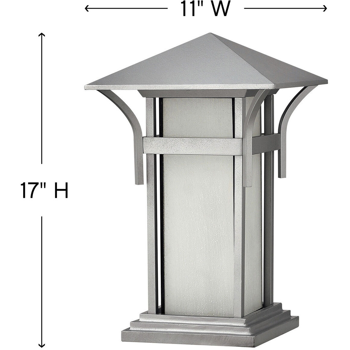 Estate Series Harbor 1 Light 17 inch Titanium Outdoor Pier Mount Lantern in Non-LED