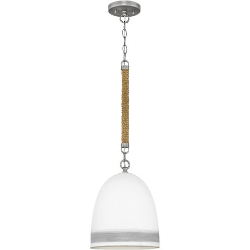 Nash 1 Light 10 inch Antique Nickel with Grey Stripe Indoor Pendant Ceiling Light in Antique Nickel/Grey Stripe