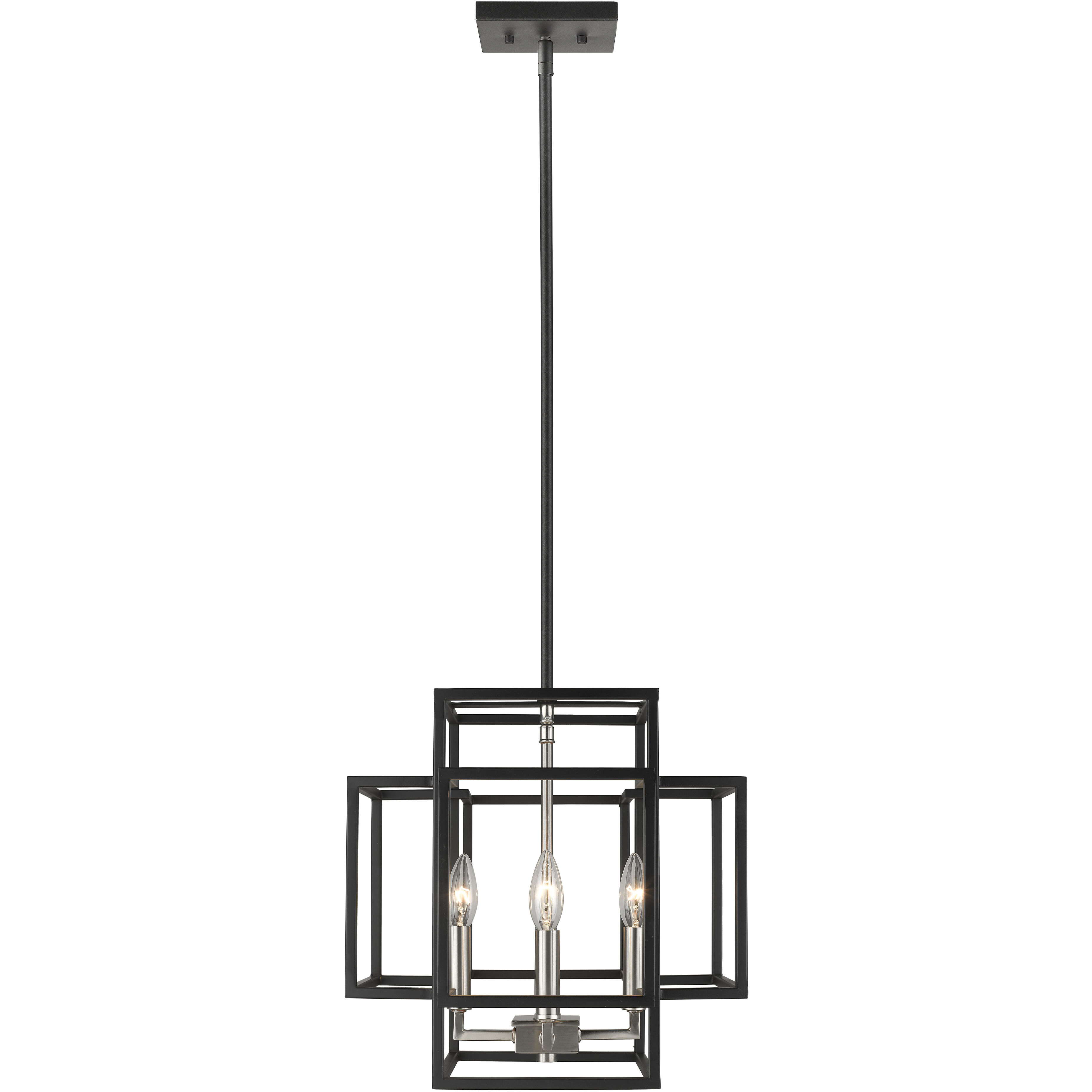 Titania 4 Light 14 inch Black and Brushed Nickel Pendant Ceiling Light